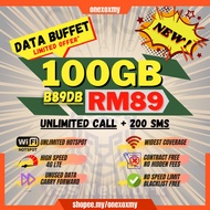 【FREE RM10 TOPUP】FREE SIMKAD ONEXOX 【100GB】 B89DB 4G LTE UNLIMITED CALL & UNLIMITED HOTSPOT UNUSED D