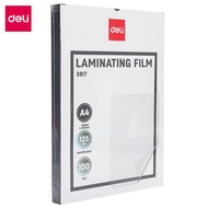 Deli Laminator Film A4 Hot Laminating Refill Transparent Universal 80mic 125mic 100pcs E3817