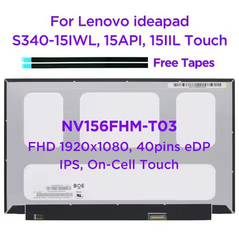15.6-inch LCD Touch Screen NV156FHM-T03 fit B156HAK02.0 HW6A for ideapad S340-15IWL S340-15API S340-