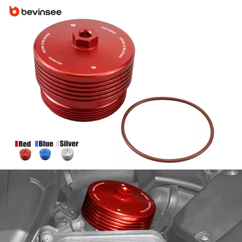 BEVINSEE Aluminum Oil Filter Housing Cap for BMW F30 F32 F80 F82 E90 E92 F10 F20 F22 F87 E82 E60 F25