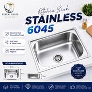 Stainless Steel Kitchen Sink 6045 l 60x45x19cm | Thick Stainless Steel Sink | 6045-A COMPLETE/ AFUR 