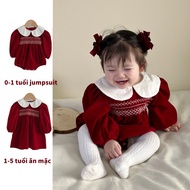 Baby Sisters Outfit Long Sleeve Red New Year Christmas Baby Clothes
