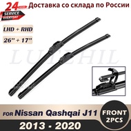 Wiper Front Wiper Blades For Nissan Qashqai J11 2013-2020 2014 2015 2016 2017 2018 Windshield Windscreen Front Window 26"+17"