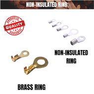 [10pcs]  Non-Insulated Ring Terminals, Brass Ring, M3 M4 M5 M6 M8 M10 Stud Size, 1.25mm² to 6mm²  Wi