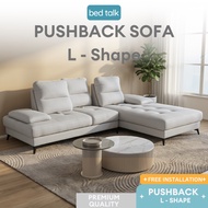🔥Free Install🔥Bedtalk Calissi Push back Sofa L Shape ~Easy Clean Fabric~ Pet Friendly Sofa ~ Push Ba