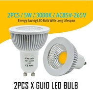 2PCS - LED BULB GU10 400 LUMEN 5W 3000K AC85V-265V WARM WHITE INDOOR / OUTDOOR LAMP LIGHTING DURABLE