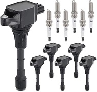 Sorghum Ignition Coil Pack and Spark Plugs Compatible with INFINITI G25 G35 EX35 M35 FX35 JX35 QX60