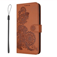 TEMU เคสโทรศัพท์: เคสพับแม่เหล็กลายชาติพันธุ์ PU พร้อมที่วางโทรศัพท์ D Holder สำหรับ Vivo V60 V50 V4