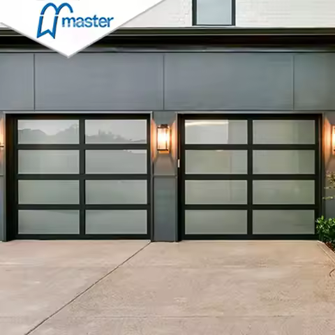 9x7 16x7 Chinese Top Manufacturer Sectional Overhead Automatic Frosted Tempered Aluminum Plexiglass 