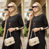 Qyara Store Fashion Long Tunik Inara Crinkle Ukuran MLXLXXL Jumbo Terlaris Tunik Polos Inara Bahan C