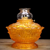 AT-🛫Shengfan Glass Oil Lamp Butter Lamp for Buddha Worship Lotus Oil Lamp Buddha Lamp Large Buddha Lamp Pilot Lamp Buddh