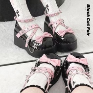 Japanese Punk Black Cat Lolita Sweet Cool Y2k Subculture Dark Thick Soled Shoes Women's Shoes