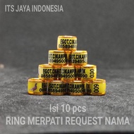 10 pcs RING MERPATI CUSTOM NAMA | RING MERPATI REQUEST NAMA SENDIRI | RING MERPATI RODA STANDART KUN