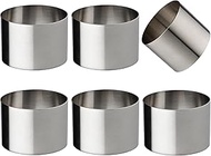 zeeooil Cake Rings 6 Packs Stainless Steel Nonstick Tart Ring Round Ring Molds Mousse Dessert Rings