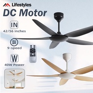9 Speed Ceiling Fan DC 42/56 Inches 5 ABS Blades With Remote Control