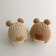 Sacha TOPI BAYI BEAR KNOT HAT PREMIUM TOPI POMPOM BAYI BABY KNOT HAT POMPOM KNIT RAJUT KUPLUK BAYI N