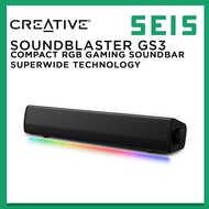 Creative Sound Blaster GS3 Compact RGB Gaming Soundbar with SuperWide technology Powered via USB Blu