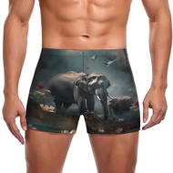 Elephant Swimming Trunks Magic Kingdom Trending Elastic Swim Boxers Training Large Size Men Swimsuit Swimwear