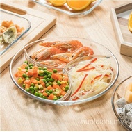 211 glass dining tray  Fat reducing dividing plate  Children's dining plate  Glass dining plate  9-i
