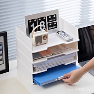 Paper Strawa4 Desk Organizer, Student File Holder 48h, Book Pull-out Rack Shelf, Stackable Storage B