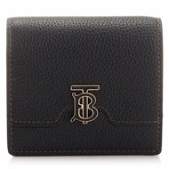 BURBERRY【 巴寶莉】專櫃經典款 TB logo 防刮粒面牛皮釦式對開零錢袋短夾/手拿包