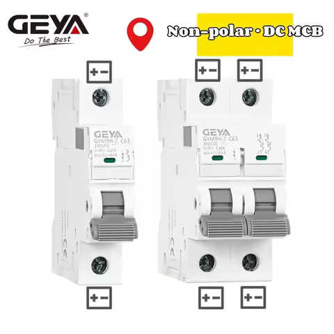 GEYA GYM9H-Z Non-polar DC MCB 12V 24V 48V 60V 110V~600V Solar Circuit Breaker Battery Protect Positi