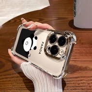 For Vivo Y36 Y36i Y38 Y50 Y55 Y55s Y75 Y77 Y77e Y77t Y78 Y78+ Soft Plated Cute Panda Design Phone Ca