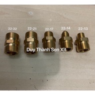 Double Brass, Two threaded ends, two brass teeth 13,14,17,21,22