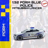 POLIS INSPIRA: 1:32 MITSUBISHI LANCER BLUE POLICE DIECAST kereta polis diecastpolis diecast custom kereta polis malaysia