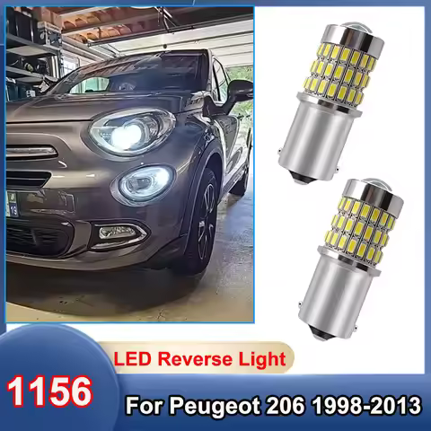 For Peugeot 206 1998-2013 2x LED Reverse Light Blub Backup Lamp P21W 1156 BA15S 6000K White Car Acce