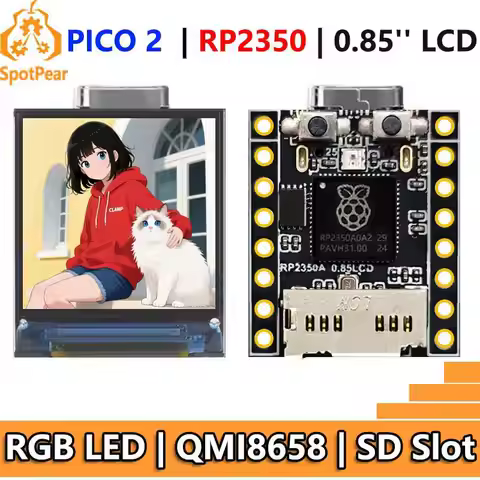 Raspberry Pi Pico 2 RP2350 0.85inch LCD Display mini Development Board 0.85 inch Screen RGB LED/SD S