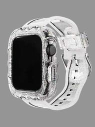 2 en 1 Correa de reloj transparente &amp; Funda compatible con Apple Watch
