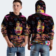 Erykah Badu Fullprint Hoodie Jacket, Polyester Jersey Material
