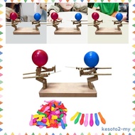 [Kesoto2] Wooden Fencing Puppets Balloon Bamboo Party Favor, DIY Handmade Fast Paced for Kids