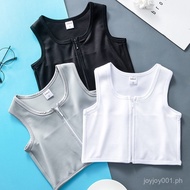 Joyjoy Bandage Chest Binder Front Zipper Short Breathable Breast Binder 3 Colors Binder DXD5 H0W8