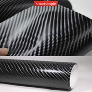 SMARTSIMPLE 1Pc 10cm to 30cm 60Inch 4D Carbon Fiber Vinyl Car Wrap Roll Sticker Decal Film 152CM L1T