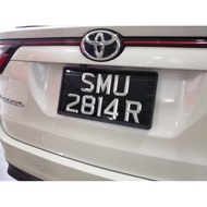 Car Plate Holder / Car Plate Frame (Carbon Fiber/Black) & 3D Chrome Aluminium / 3D Snow White LTA Ap