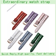 Apply To TISSOT LONGINES CASIO DW OMEGA Fashion Cowhide Watch Strap, Red White Women Replacement Wat