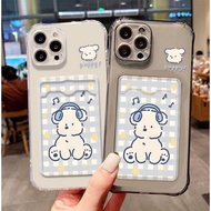 SoftCase ATM ID Card Cute Dog Pattern For Vivo Y28 V40 V30 Lite Y300 Y28s T3 Lite iQOO Z9 Lite Y37 Y