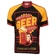 21Grams Men s Short Sleeve Cycling Jersey Black / Yellow Retro Novelty Oktoberfest Beer Bike Jersey