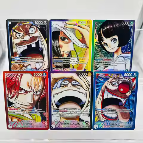 One Piece 6pcs Set Teach Robin Toki Shanks Luffy Buggy DIY Gold Foil & Foil Texture Premium Anime Co
