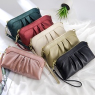 Customized Textured Mother Bag Soft Leather Shoulder Bag First Layer Cowhide All-Match Women's Pleated Clutch