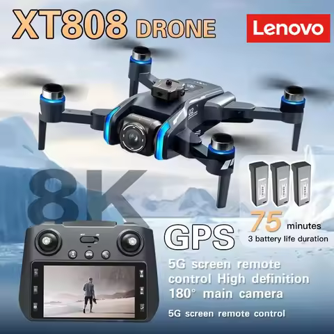 Lenovo XT808 GPS Drone 8K Professional 4K HD Dual Camera Brushless Motor WIFI FPV RC Folding Quadcop