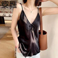 An Yan Sexy Small Sling Women's Loose V-Neck Acetate Suit Inner Top Satin Vest 617