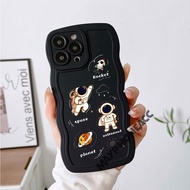 Black Wave Softcase Astronaut Motif [MW-09] For Samsung A54 A15 A04 A03 A13 A14 A24 A25 A22 A32 A51 