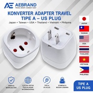 AEBRAND Japan Taiwan America USA Canada Vietnam Japan Type Electrical PLUG 2-Pin Flat Double-Prong U