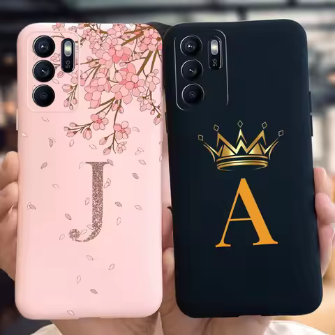 For OPPO Reno 6 Case Reno6 Pro Plus 5G Cover Cute Letters Painted Soft Bumper For OPPO Reno 6Z 5G Re