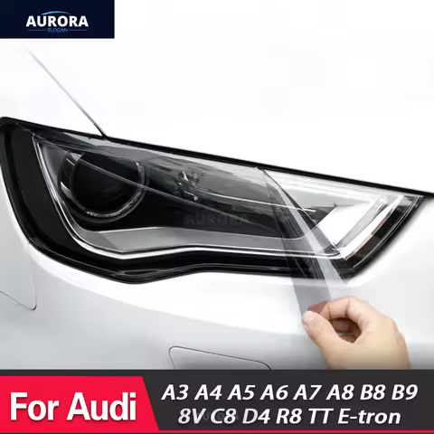 For Audi A4 8V A3 B8 B9 A5 A6 C8 A7 A8 D4 TT E-tron R8 Accessories Car Headlight Protective Film Smo