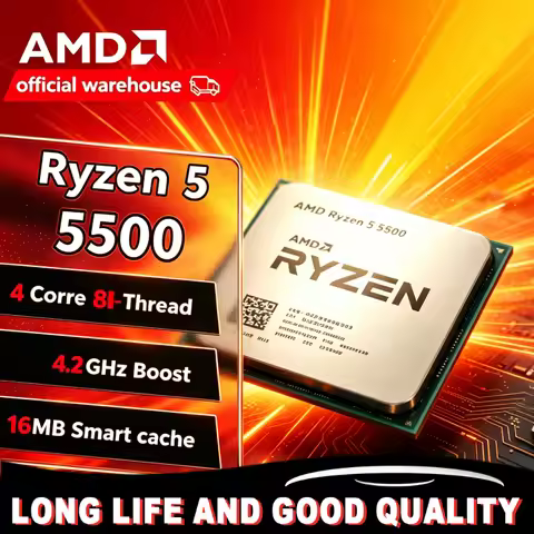 AMD Ryzen 5 5500 6-Core 12-Thread 4.2 GHz 65W TDP L3=16M Socket AM4 AMD R5 5500 CPU Processor but wi