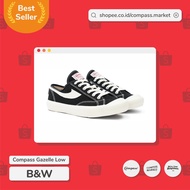 COMPASS GAZELLE LOW BLACK & WHITE SHOES